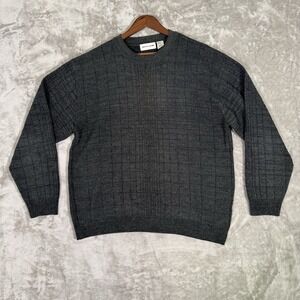 VTG Pierre Cardin Mens Knit Sweater Large Gray Grandpacore Dark Academia Cozy